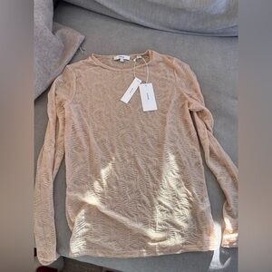 NWT Vince beige floral sheer top